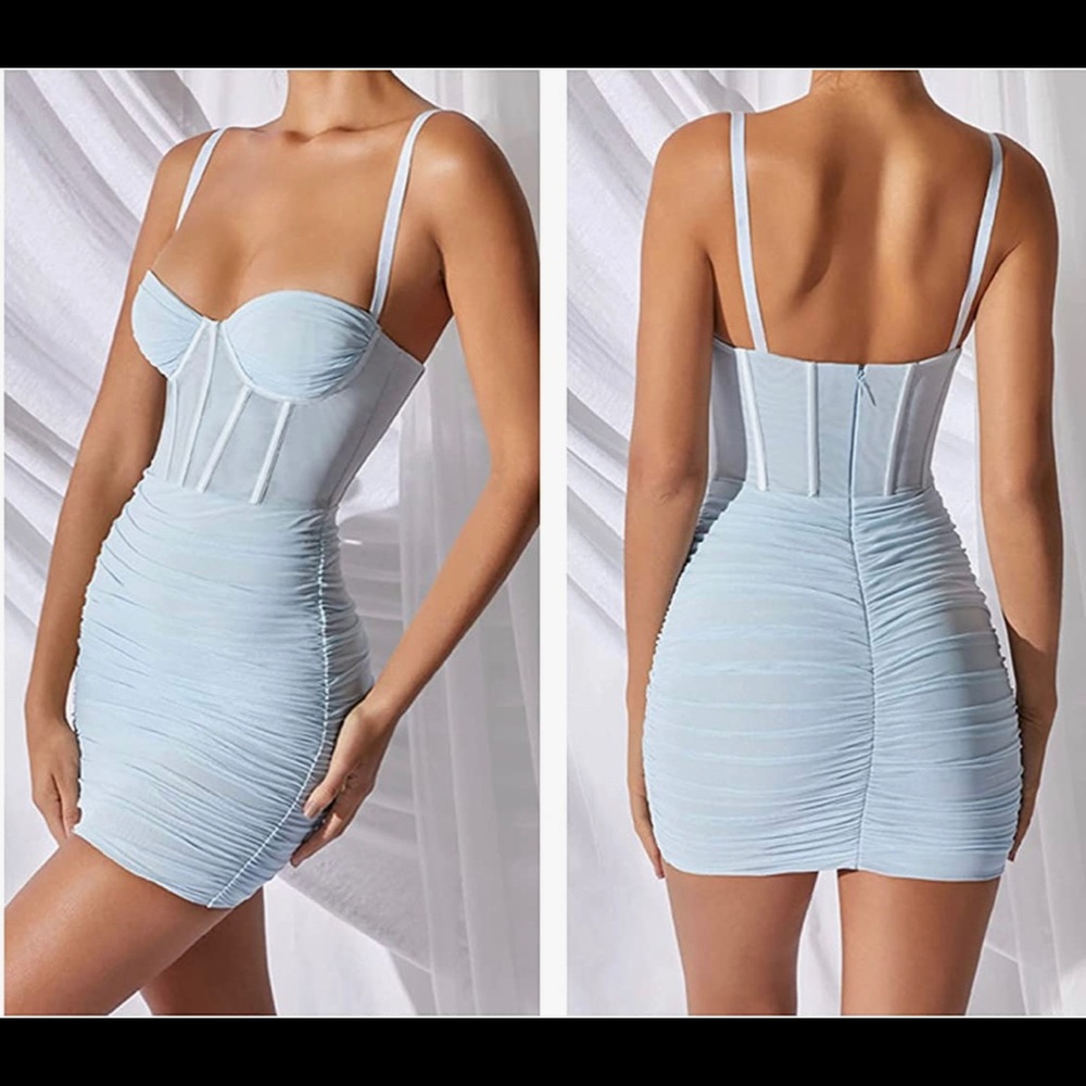 light blue bodycon dress